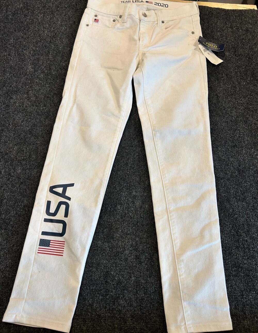 Polo Ralph Lauren Team USA 2020 White Denim Jeans Size 4